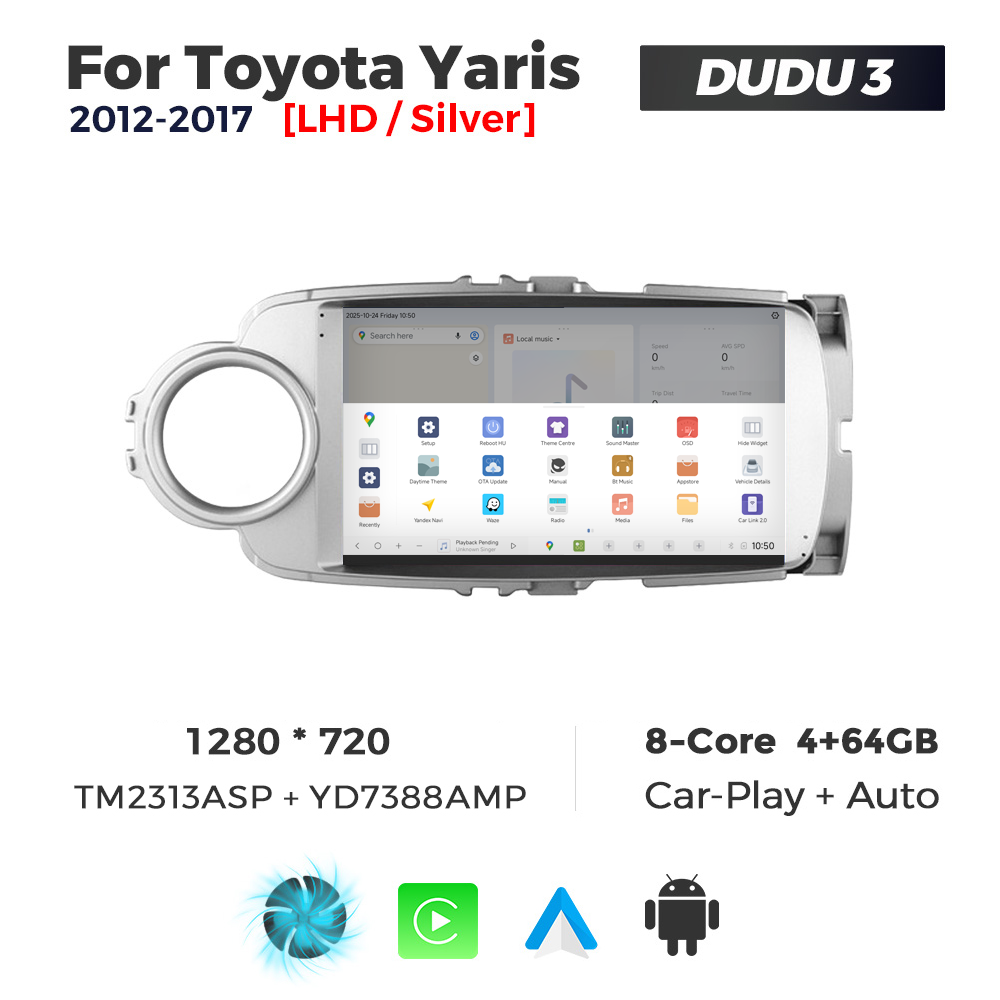 Navigatie Dedicata Toyota Yaris 2012-2017 DUDU3 9" 4GB RAM, 64GB ROM, Octacore, Ecran HD, CarPlay&AndroidAuto, Android - imagine 4
