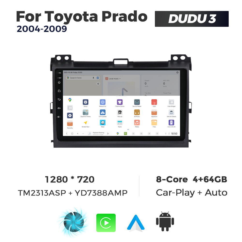 Navigatie Dedicata Toyota Prado 2004-2009 DUDU3 9" 4GB RAM, 64GB ROM, Octacore, Ecran HD, CarPlay&AndroidAuto, Android - imagine 4
