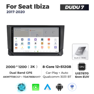 Navigatie Dedicata Seat Ibiza 2017-2020 DUDU7 9" 12GB RAM, 512GB ROM, Octacore, Ecran 2K, CarPlay&AndroidAuto, Android - imagine 4