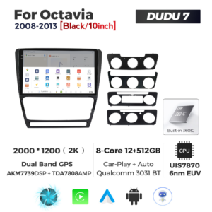Navigatie Dedicata Skoda Octavia 2004-2013 Negru DUDU7 9" 12GB RAM, 512GB ROM, Octacore, Ecran 2K, CarPlay&AndroidAuto, Android - imagine 4