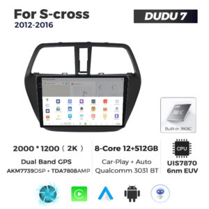 Navigatie Dedicata Suzuki S-Cross 2012-2016 DUDU7 9" 12GB RAM, 512GB ROM, Octacore, Ecran 2K, CarPlay&AndroidAuto, Android - imagine 4
