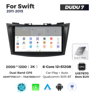 Navigatie Dedicata Suzuki Swift 2011-2015 DUDU7 9" 12GB RAM, 512GB ROM, Octacore, Ecran 2K, CarPlay&AndroidAuto, Android - imagine 4