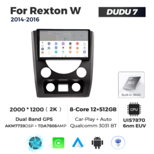 Navigatie Dedicata SsangYong Rexton W 2014-2016 DUDU7 9" 12GB RAM, 512GB ROM, Octacore, Ecran 2K, CarPlay&AndroidAuto, Android - imagine 4