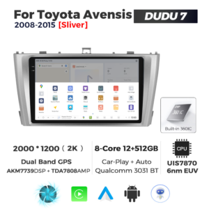 Navigatie Dedicata Toyota Avensis 2008-2015 DUDU7 9" 12GB RAM, 512GB ROM, Octacore, Ecran 2K, CarPlay&AndroidAuto, Android - imagine 4