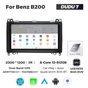 Navigatie Dedicata Benz B200 DUDU7 9" 12GB RAM, 512GB ROM, Octacore, Ecran 2K, CarPlay&AndroidAuto, Android - imagine 4
