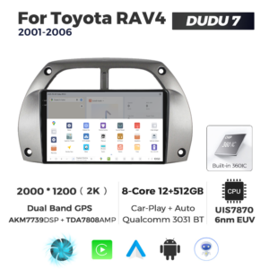Navigatie Dedicata Toyota RAV4 2001-2006 DUDU7 9" 12GB RAM, 512GB ROM, Octacore, Ecran 2K, CarPlay&AndroidAuto, Android - imagine 4