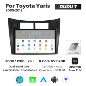 Navigatie Dedicata Toyota Yaris 2005-2012 DUDU7 9" 12GB RAM, 512GB ROM, Octacore, Ecran 2K, CarPlay&AndroidAuto, Android - imagine 4