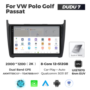 Navigatie Dedicata Volkswagen Polo 2009-2017 DUDU7 9" 12GB RAM, 512GB ROM, Octacore, Ecran 2K, CarPlay&AndroidAuto, Android - imagine 4
