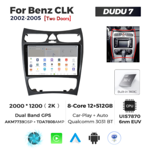 Navigatie Dedicata Benz CLK 2002-2005 DUDU7 9" 12GB RAM, 512GB ROM, Octacore, Ecran 2K, CarPlay&AndroidAuto, Android - imagine 4
