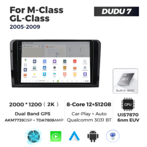 Navigatie Dedicata Benz ML/GL-Class 2005-2009 DUDU7 9" 12GB RAM, 512GB ROM, Octacore, Ecran 2K, CarPlay&AndroidAuto, Android - imagine 4