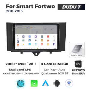 Navigatie Dedicata Benz Smart Fortwo 2011-2015 DUDU7 9" 12GB RAM, 512GB ROM, Octacore, Ecran 2K, CarPlay&AndroidAuto, Android - imagine 4