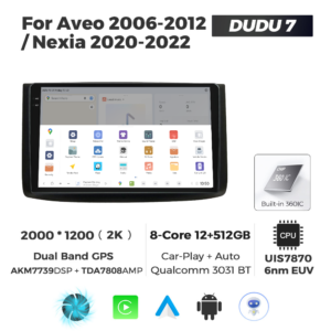 Navigatie Dedicata Chevrolet Aveo 2006-2012 DUDU7 9" 12GB RAM, 512GB ROM, Octacore, Ecran 2K, CarPlay&AndroidAuto, Android - imagine 4