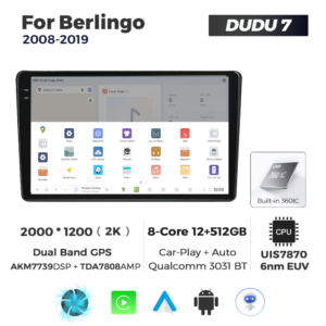 Navigatie Dedicata Citroen Berlingo 2008-2019 DUDU7 9" 12GB RAM, 512GB ROM, Octacore, Ecran 2K, CarPlay&AndroidAuto, Android - imagine 4