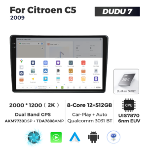 Navigatie Dedicata Citroen C5 DUDU7 9" 12GB RAM, 512GB ROM, Octacore, Ecran 2K, CarPlay&AndroidAuto, Android - imagine 4