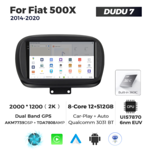 Navigatie Dedicata Fiat 500X 2014-2020 DUDU7 9" 12GB RAM, 512GB ROM, Octacore, Ecran 2K, CarPlay&AndroidAuto, Android - imagine 4