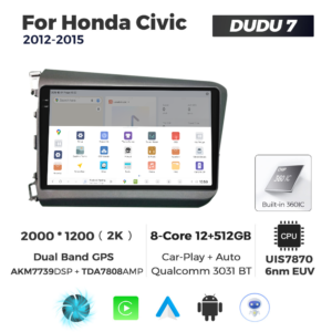 Navigatie Dedicata Honda Civic 2012-2015 DUDU7 9" 12GB RAM, 512GB ROM, Octacore, Ecran 2K, CarPlay&AndroidAuto, Android - imagine 4