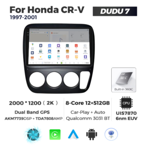 Navigatie Dedicata Honda CRV 1997-2001 DUDU7 9" 12GB RAM, 512GB ROM, Octacore, Ecran 2K, CarPlay&AndroidAuto, Android - imagine 4