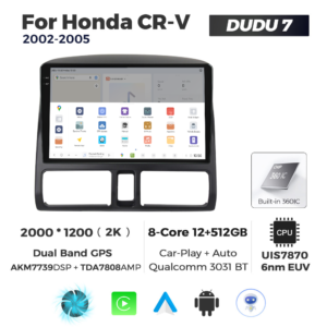 Navigatie Dedicata Honda CRV 2002-2005 DUDU7 9" 12GB RAM, 512GB ROM, Octacore, Ecran 2K, CarPlay&AndroidAuto, Android - imagine 4