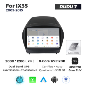 Navigatie Dedicata Hyundai IX35 2009-2015 DUDU7 9" 12GB RAM, 512GB ROM, Octacore, Ecran 2K, CarPlay&AndroidAuto, Android - imagine 4