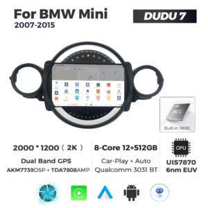 Navigatie Dedicata BMW MINI 2007-2015 DUDU7 9" 12GB RAM, 512GB ROM, Octacore, Ecran 2K, CarPlay&AndroidAuto, Android - imagine 4