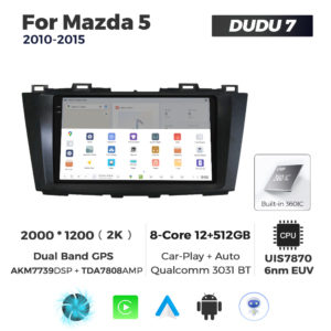 Navigatie Dedicata Mazda 5 2010-2015 DUDU7 9" 12GB RAM, 512GB ROM, Octacore, Ecran 2K, CarPlay&AndroidAuto, Android - imagine 4