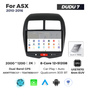 Navigatie Dedicata Mitsubishi ASX 2010-2016 DUDU7 9" 12GB RAM, 512GB ROM, Octacore, Ecran 2K, CarPlay&AndroidAuto, Android - imagine 4