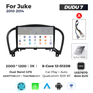 Navigatie Dedicata Nissan Juke 2010-2014 DUDU7 9" 12GB RAM, 512GB ROM, Octacore, Ecran 2K, CarPlay&AndroidAuto, Android - imagine 4