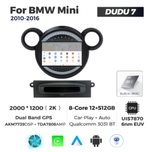 Navigatie Dedicata BMW MINI 2010-2016 DUDU7 9" 12GB RAM, 512GB ROM, Octacore, Ecran 2K, CarPlay&AndroidAuto, Android - imagine 4