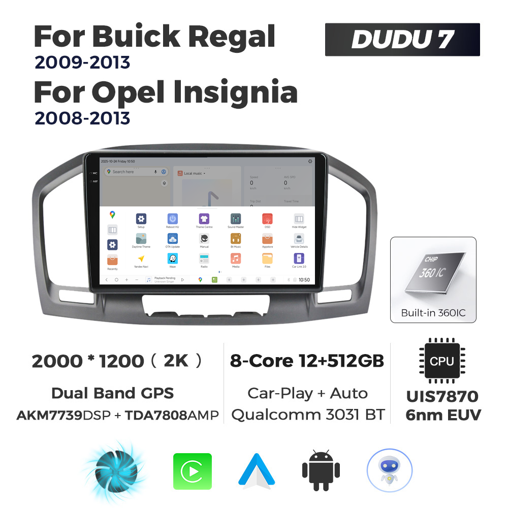 Navigatie Dedicata Opel Insignia 2008-2013 DUDU7 9" 12GB RAM, 512GB ROM, Octacore, Ecran 2K, CarPlay&AndroidAuto, Android - imagine 4