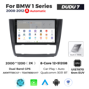 Navigatie Dedicata BMW Seria 1 2008-2012 DUDU7 9" 12GB RAM, 512GB ROM, Octacore, Ecran 2K, CarPlay&AndroidAuto, Android, Clima - imagine 4