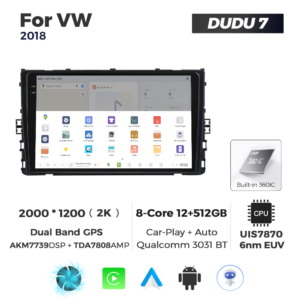 Navigatie Dedicata Volkswagen 2018+ DUDU7 9" 12GB RAM, 512GB ROM, Octacore, Ecran 2K, CarPlay&AndroidAuto, Android - imagine 4