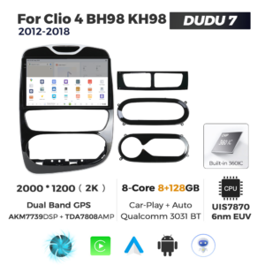 Navigatie Dedicata Renault Clio 4 2012-2018 DUDU7 9" 8GB RAM, 128GB ROM, Octacore, Ecran 2K, CarPlay&AndroidAuto, Android - imagine 4