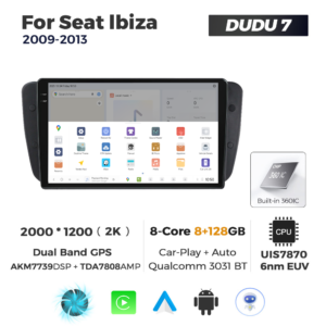Navigatie Dedicata Seat Ibiza 2009-2013 DUDU7 9" 8GB RAM, 128GB ROM, Octacore, Ecran 2K, CarPlay&AndroidAuto, Android - imagine 4