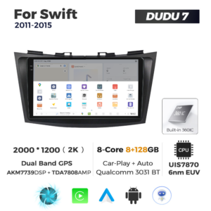 Navigatie Dedicata Suzuki Swift 2011-2015 DUDU7 9" 8GB RAM, 128GB ROM, Octacore, Ecran 2K, CarPlay&AndroidAuto, Android - imagine 4
