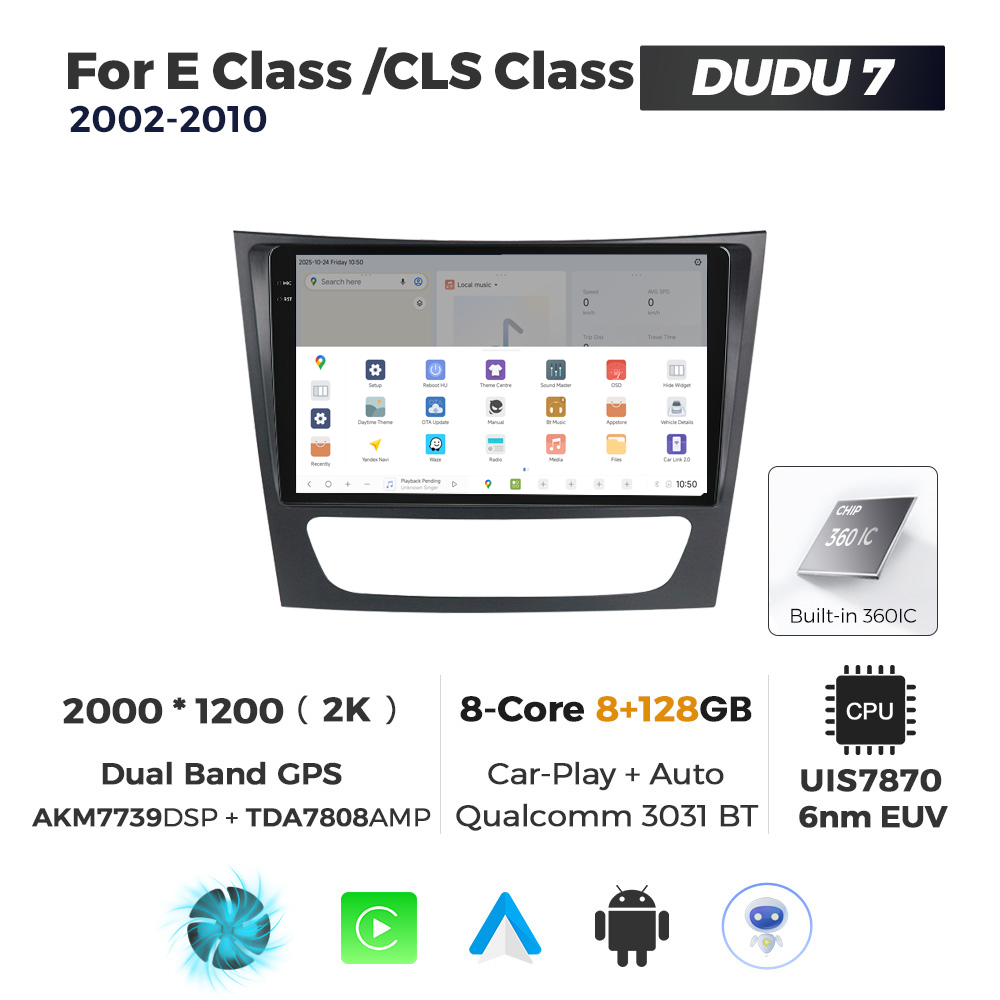 Navigatie Dedicata Benz CLS-Class 2002-2010 DUDU7 9" 8GB RAM, 128GB ROM, Octacore, Ecran 2K, CarPlay&AndroidAuto, Android - imagine 4