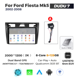 Navigatie Dedicata Ford Fiesta MK5 2002-2008 DUDU7 9" 8GB RAM, 128GB ROM, Octacore, Ecran 2K, CarPlay&AndroidAuto, Android - imagine 4