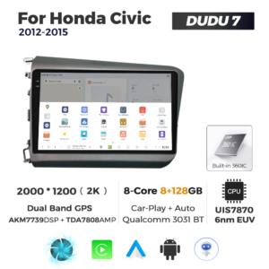 Navigatie Dedicata Honda Civic 2012-2015 DUDU7 9" 8GB RAM, 128GB ROM, Octacore, Ecran 2K, CarPlay&AndroidAuto, Android - imagine 4