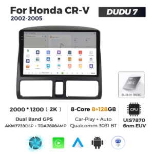 Navigatie Dedicata Honda CRV 2002-2005 DUDU7 9" 8GB RAM, 128GB ROM, Octacore, Ecran 2K, CarPlay&AndroidAuto, Android - imagine 4