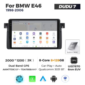 Navigatie Dedicata BMW E46 1998-2006 DUDU7 9" 8GB RAM, 128GB ROM, Octacore, Ecran 2K, CarPlay&AndroidAuto, Android - imagine 4