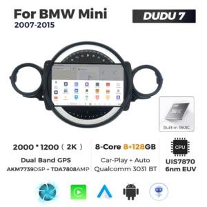Navigatie Dedicata BMW MINI 2007-2015 DUDU7 9" 8GB RAM, 128GB ROM, Octacore, Ecran 2K, CarPlay&AndroidAuto, Android - imagine 4
