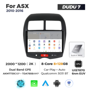 Navigatie Dedicata Mitsubishi ASX 2010-2016 DUDU7 9" 8GB RAM, 128GB ROM, Octacore, Ecran 2K, CarPlay&AndroidAuto, Android - imagine 4