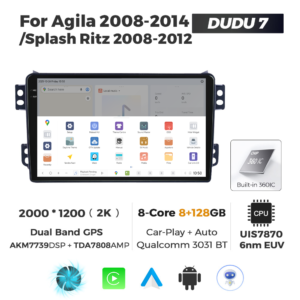 Navigatie Dedicata Opel Agila DUDU7 9" 8GB RAM, 128GB ROM, Octacore, Ecran 2K, CarPlay&AndroidAuto, Android - imagine 4