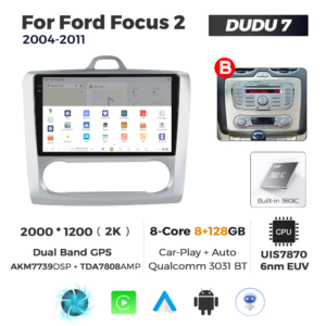 Navigatie Dedicata Ford Focus 2 2004-2011 Clima DUDU7 9" 8GB RAM, 128GB ROM, Octacore, Ecran 2K, CarPlay&AndroidAuto, Android - imagine 4