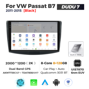 Navigatie Dedicata Volkswagen Passat B6/B7 Negru 2005-2015 DUDU7 10" 8GB RAM, 128GB ROM, Octacore, Ecran 2K, CarPlay&AndroidAuto, Android - imagine 4