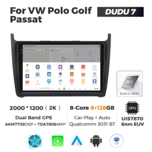 Navigatie Dedicata Volkswagen Polo 2009-2017 DUDU7 9" 8GB RAM, 128GB ROM, Octacore, Ecran 2K, CarPlay&AndroidAuto, Android - imagine 4