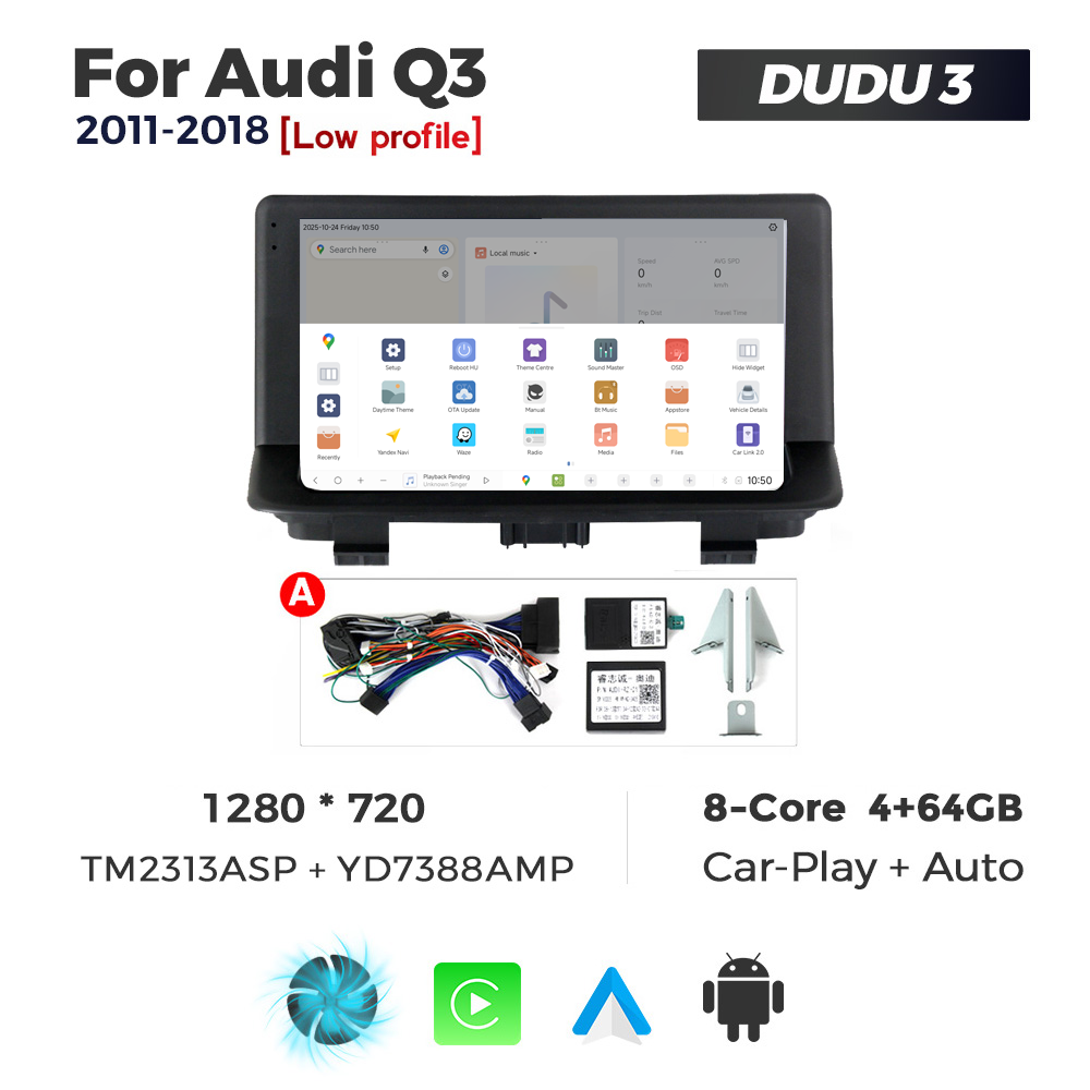 Navigatie Dedicata Audi Q3 2011-2018 (Concert/Chorus) DUDU3 9" 4GB RAM, 64GB ROM, Octacore, Ecran HD, CarPlay&AndroidAuto, Android - imagine 4