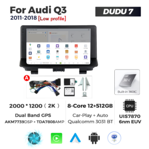 Navigatie Dedicata Audi Q3 2011-2018 DUDU7 9" 12GB RAM, 512GB ROM, Octacore, Ecran 2K, CarPlay&AndroidAuto, Android - imagine 4