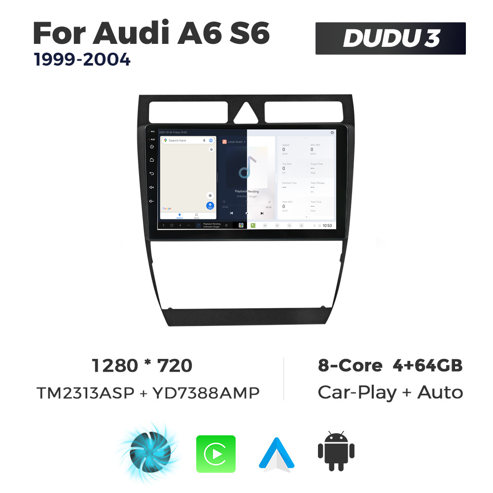 Navigatie Dedicata Audi A6 S6 1999-2004 DUDU3 9" 4GB RAM, 64GB ROM, Octacore, Ecran HD, CarPlay&AndroidAuto, Android - imagine 5