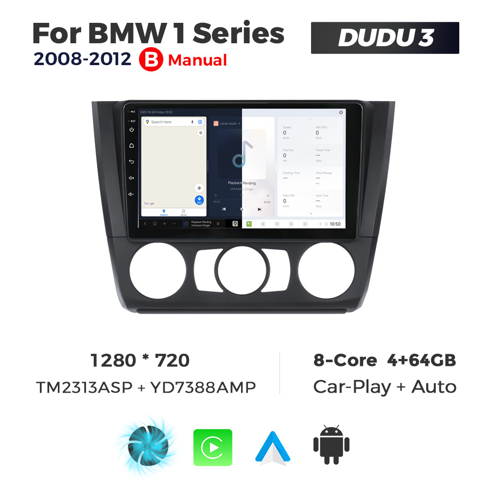 Navigatie Dedicata BMW Seria 1 2008-2012 DUDU3 9" 4GB RAM, 64GB ROM, Octacore, Ecran HD, CarPlay&AndroidAuto, Android, AC - imagine 5