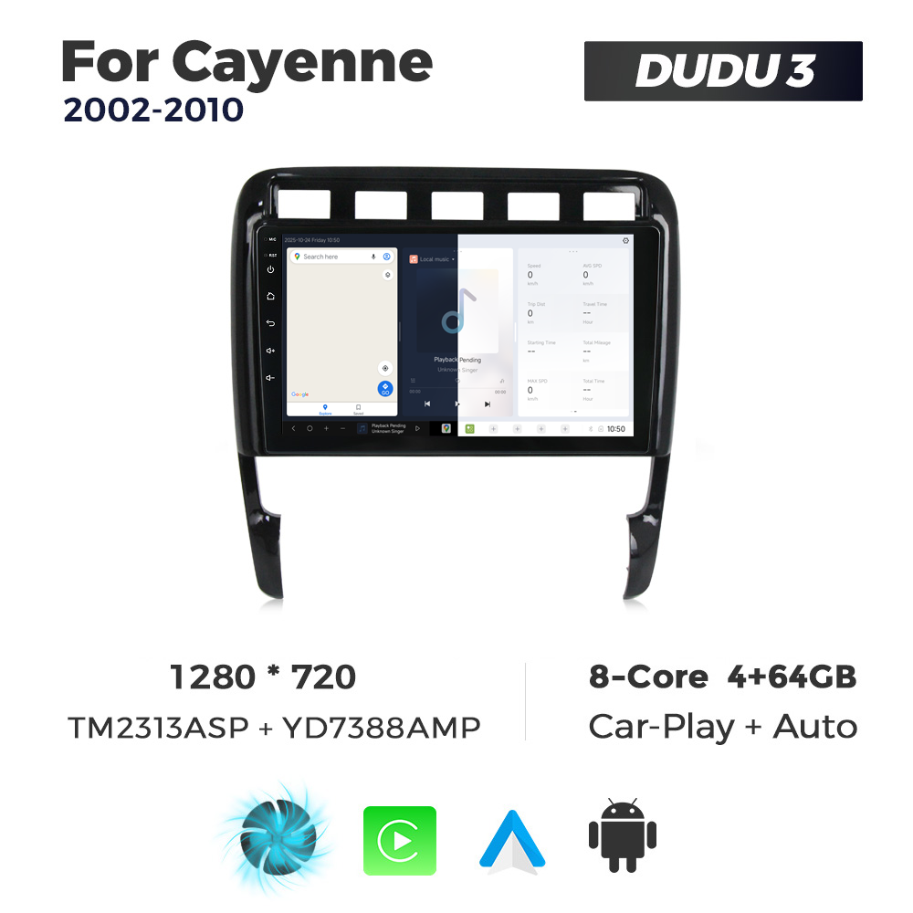 Navigatie Dedicata Porsche Cayenne 2002-2010 DUDU3 9" 4GB RAM, 64GB ROM, Octacore, Ecran HD, CarPlay&AndroidAuto, Android - imagine 5